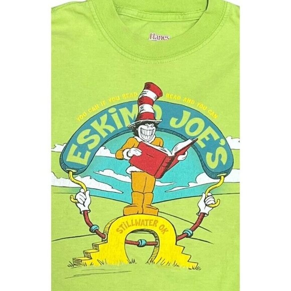 VTG Eskimo Joe's Dr. Seuss Parody READ T-Shirt Youth XL Fits Women’s XS Beefy-T - Picture 2 of 11